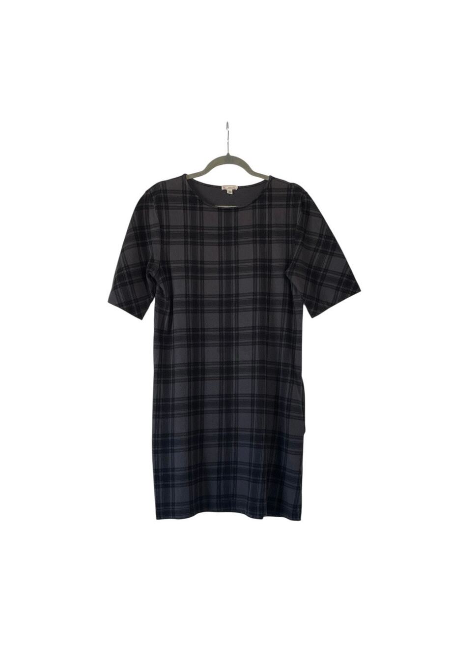 Gap Gray Black Plaid Dress Petite Small